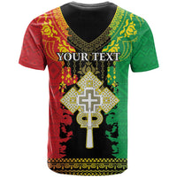Personalised Ethiopia T Shirt Lion Of Judah Mix African Pattern - Wonder Print Shop