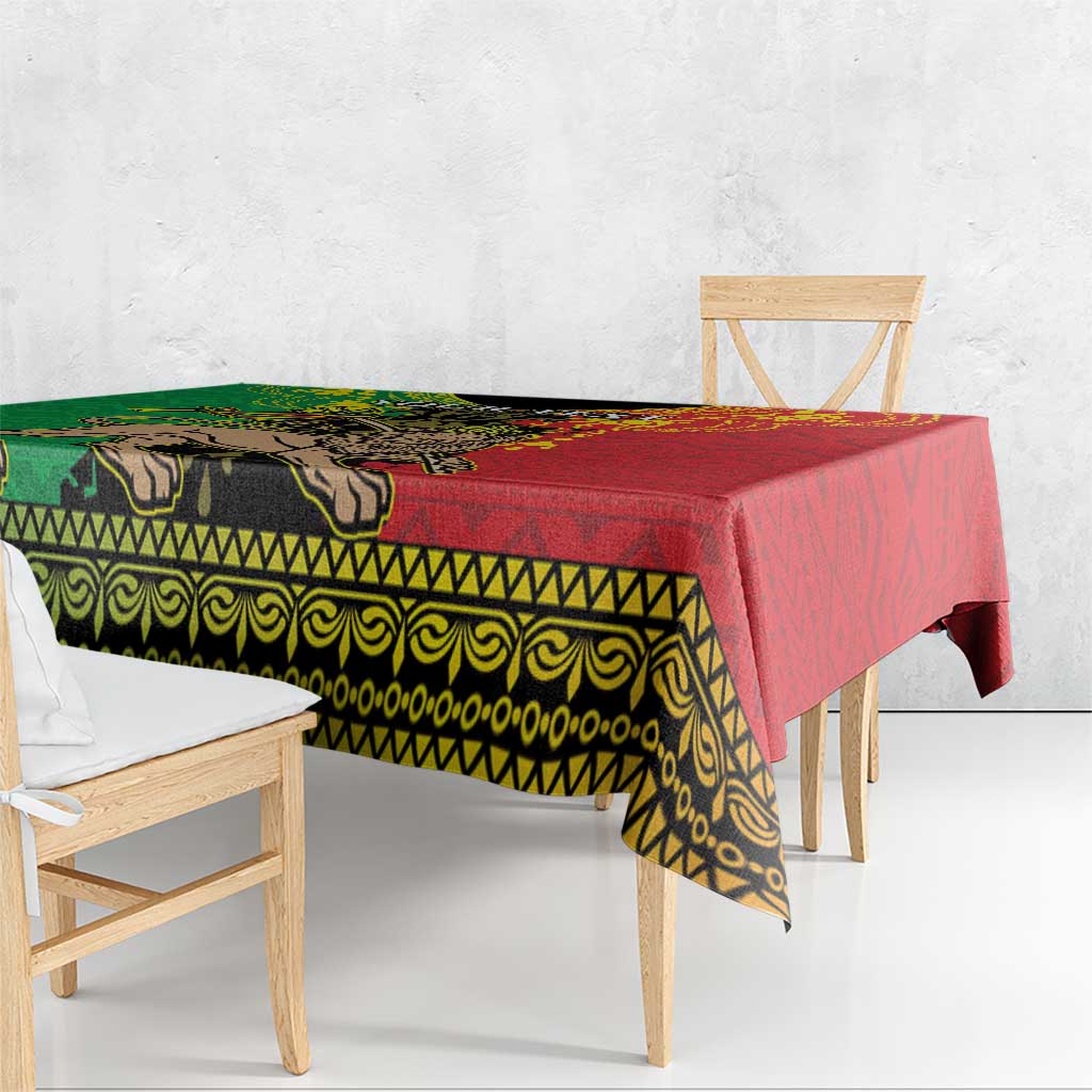 Personalised Ethiopia Tablecloth Lion Of Judah Mix African Pattern - Wonder Print Shop