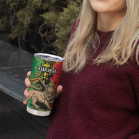 Personalised Ethiopia Tumbler Cup Lion Of Judah Mix African Pattern - Wonder Print Shop