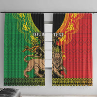 Personalised Ethiopia Window Curtain Lion Of Judah Mix African Pattern - Wonder Print Shop