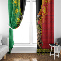 Personalised Ethiopia Window Curtain Lion Of Judah Mix African Pattern - Wonder Print Shop