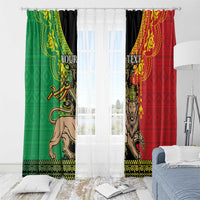 Personalised Ethiopia Window Curtain Lion Of Judah Mix African Pattern - Wonder Print Shop