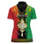 Personalised Ethiopia Women Polo Shirt Lion Of Judah Mix African Pattern - Wonder Print Shop
