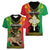 Personalised Ethiopia Women V-Neck T-Shirt Lion Of Judah Mix African Pattern - Wonder Print Shop