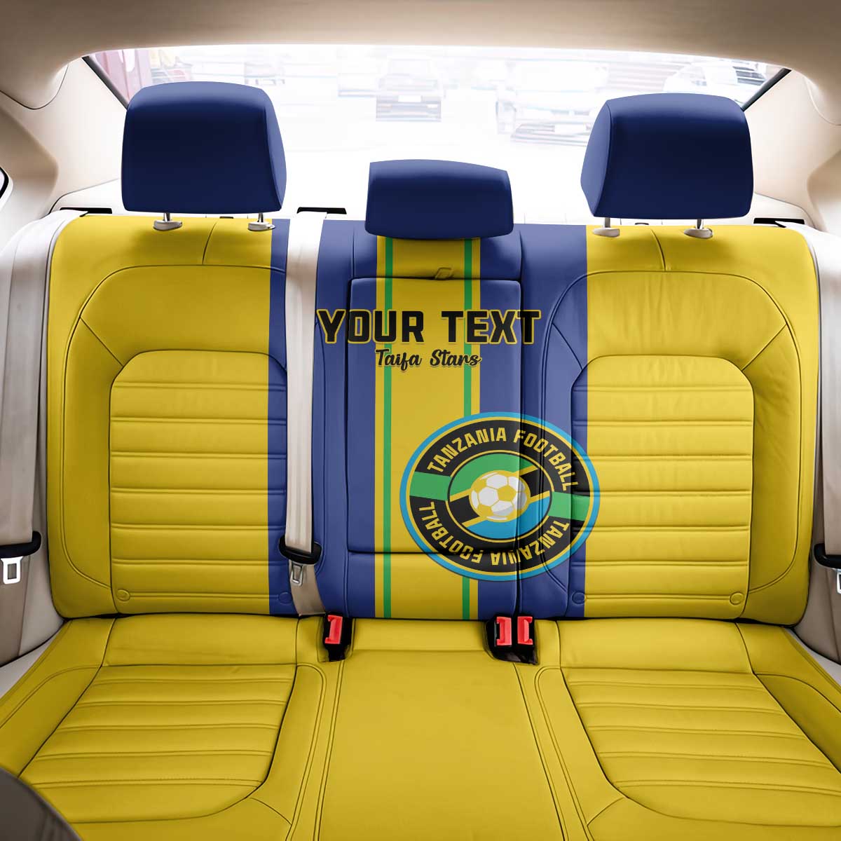 Custom Tanzania Football Back Car Seat Cover Sporty Style