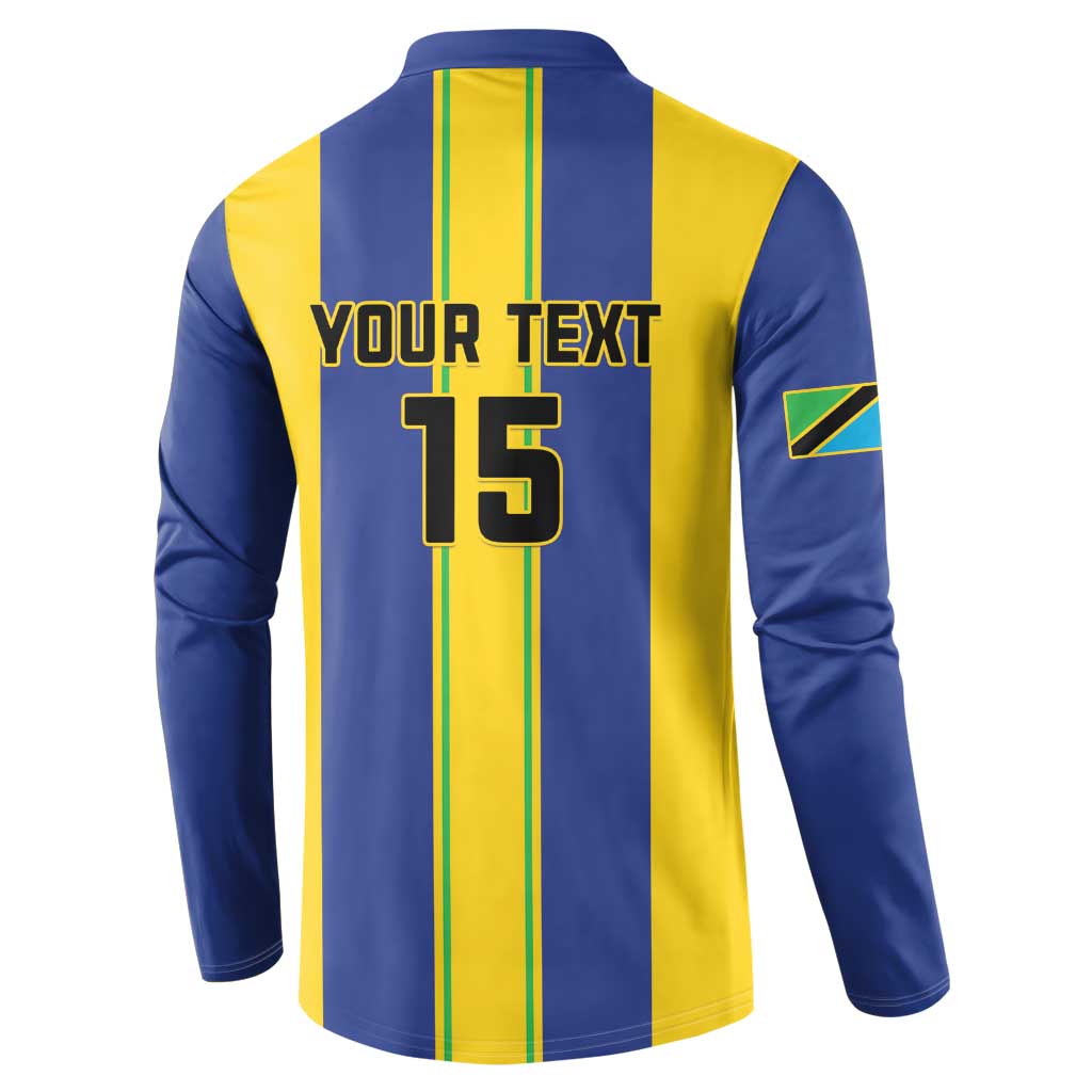 Custom Tanzania Football Button Sweatshirt Sporty Style