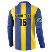 Custom Tanzania Football Button Sweatshirt Sporty Style