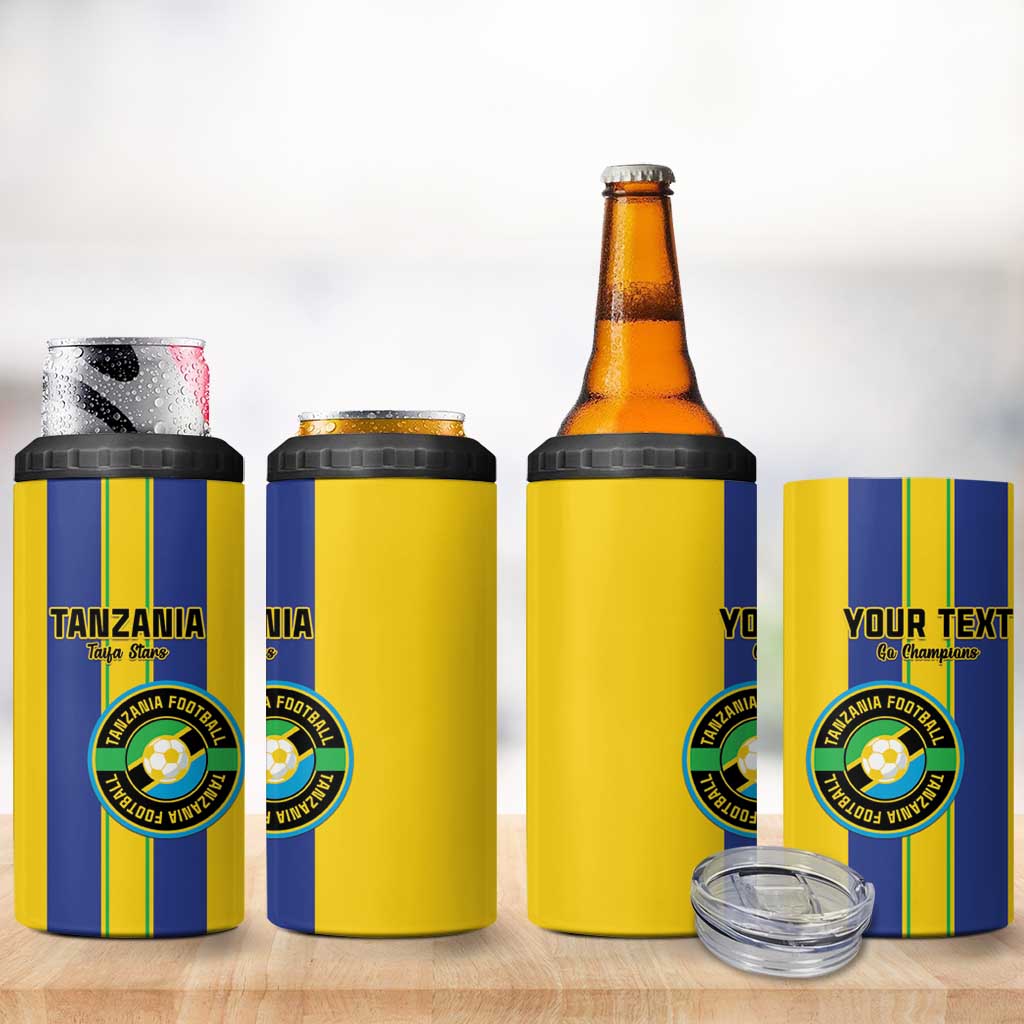 Custom Tanzania Football 4 in 1 Can Cooler Tumbler Sporty Style