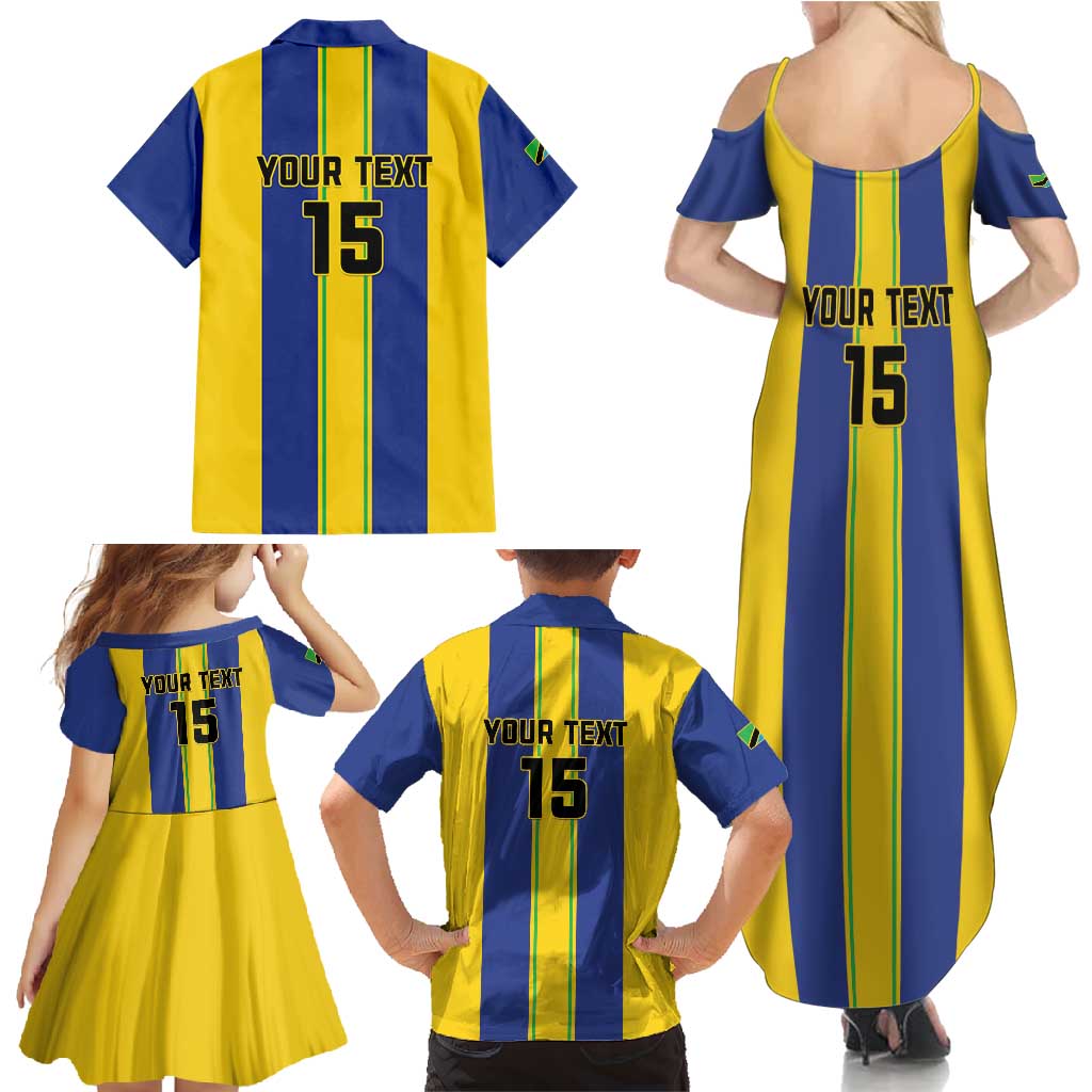 Custom Tanzania Football Family Matching Summer Maxi Dress and Hawaiian Shirt Sporty Style