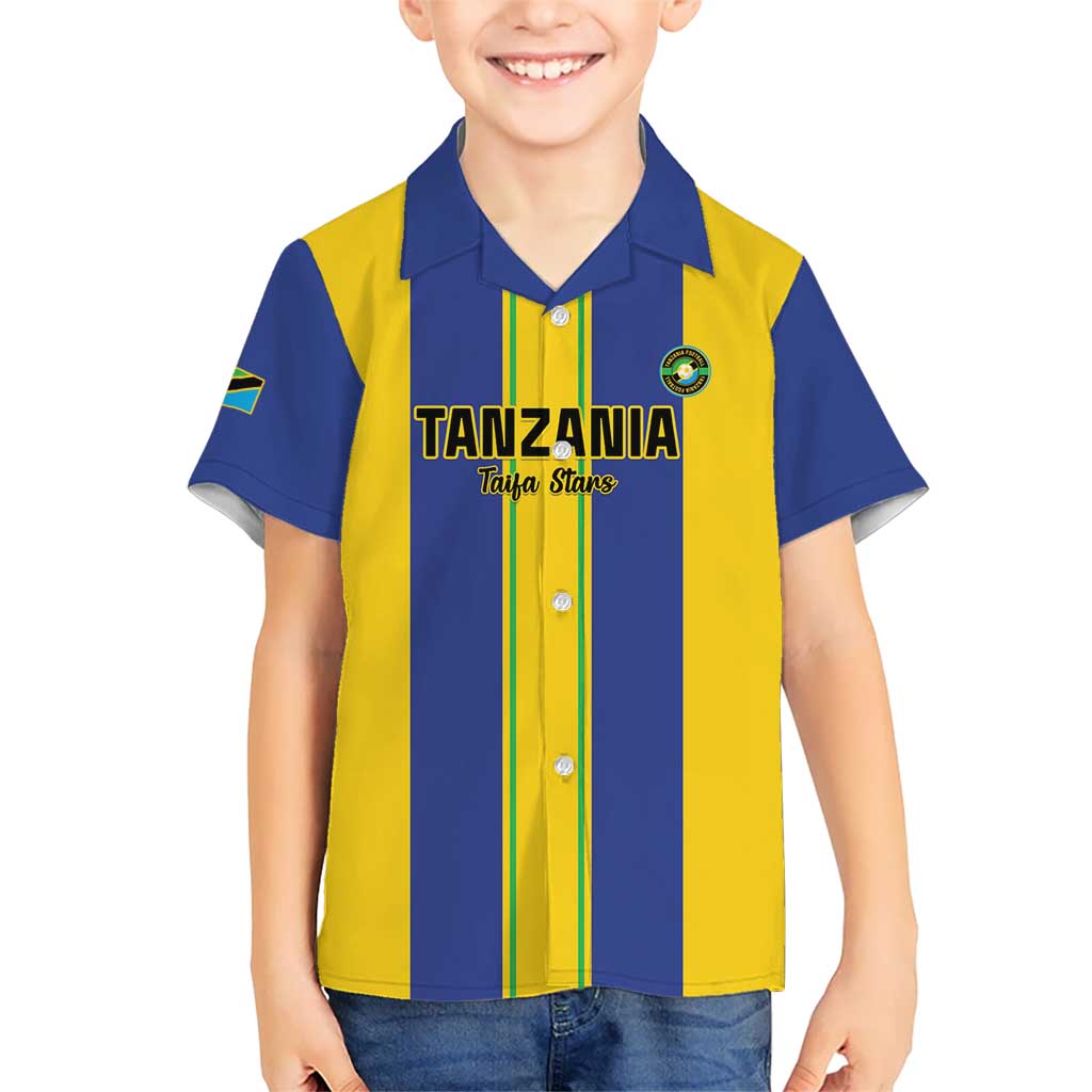 Custom Tanzania Football Kid Hawaiian Shirt Sporty Style
