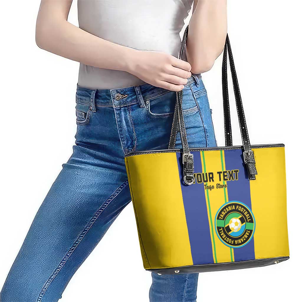 Custom Tanzania Football Leather Tote Bag Sporty Style
