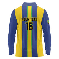 Custom Tanzania Football Long Sleeve Polo Shirt Sporty Style