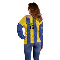 Custom Tanzania Football Off Shoulder Sweater Sporty Style