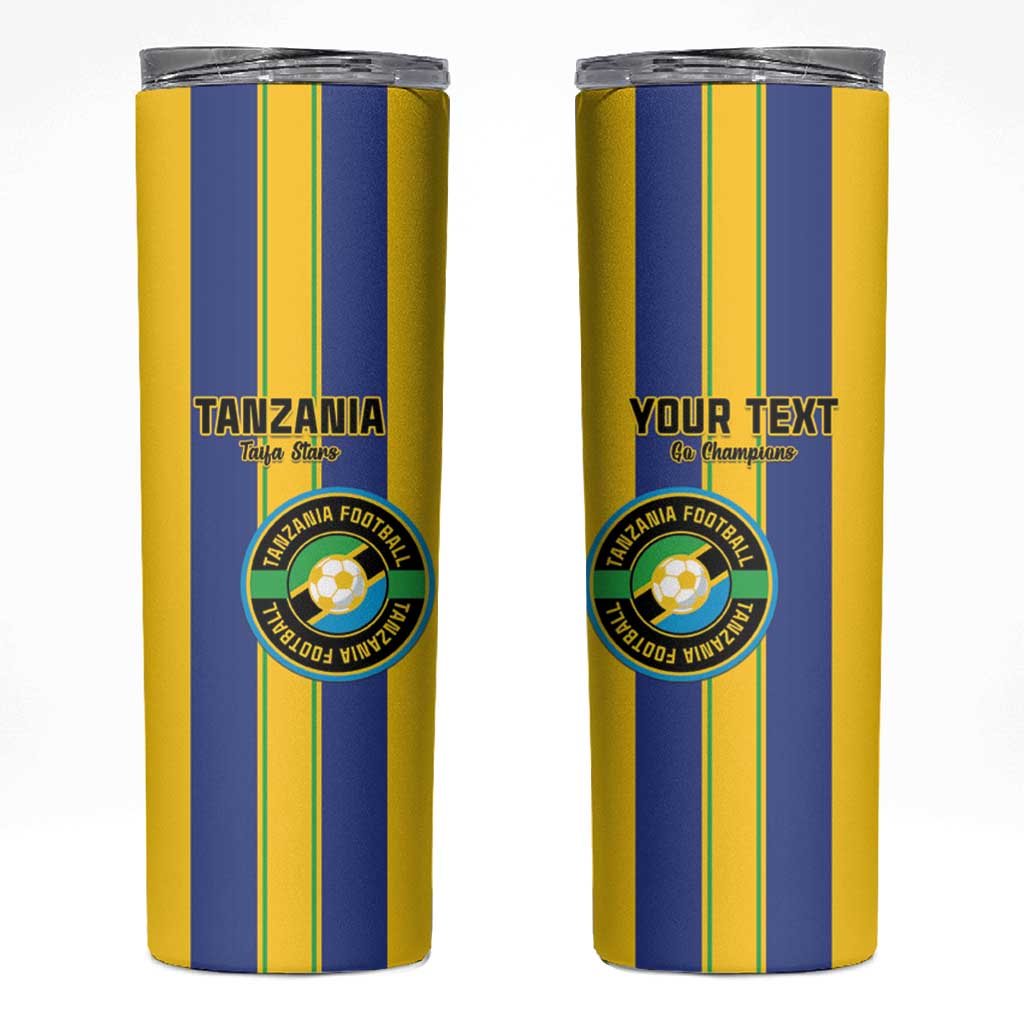 Custom Tanzania Football Skinny Tumbler Sporty Style