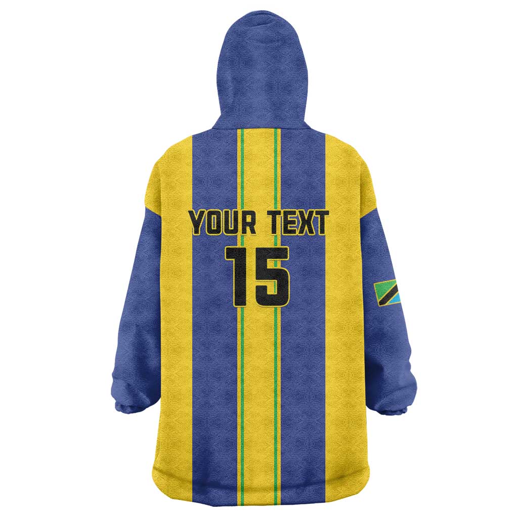 Custom Tanzania Football Wearable Blanket Hoodie Sporty Style