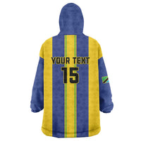 Custom Tanzania Football Wearable Blanket Hoodie Sporty Style