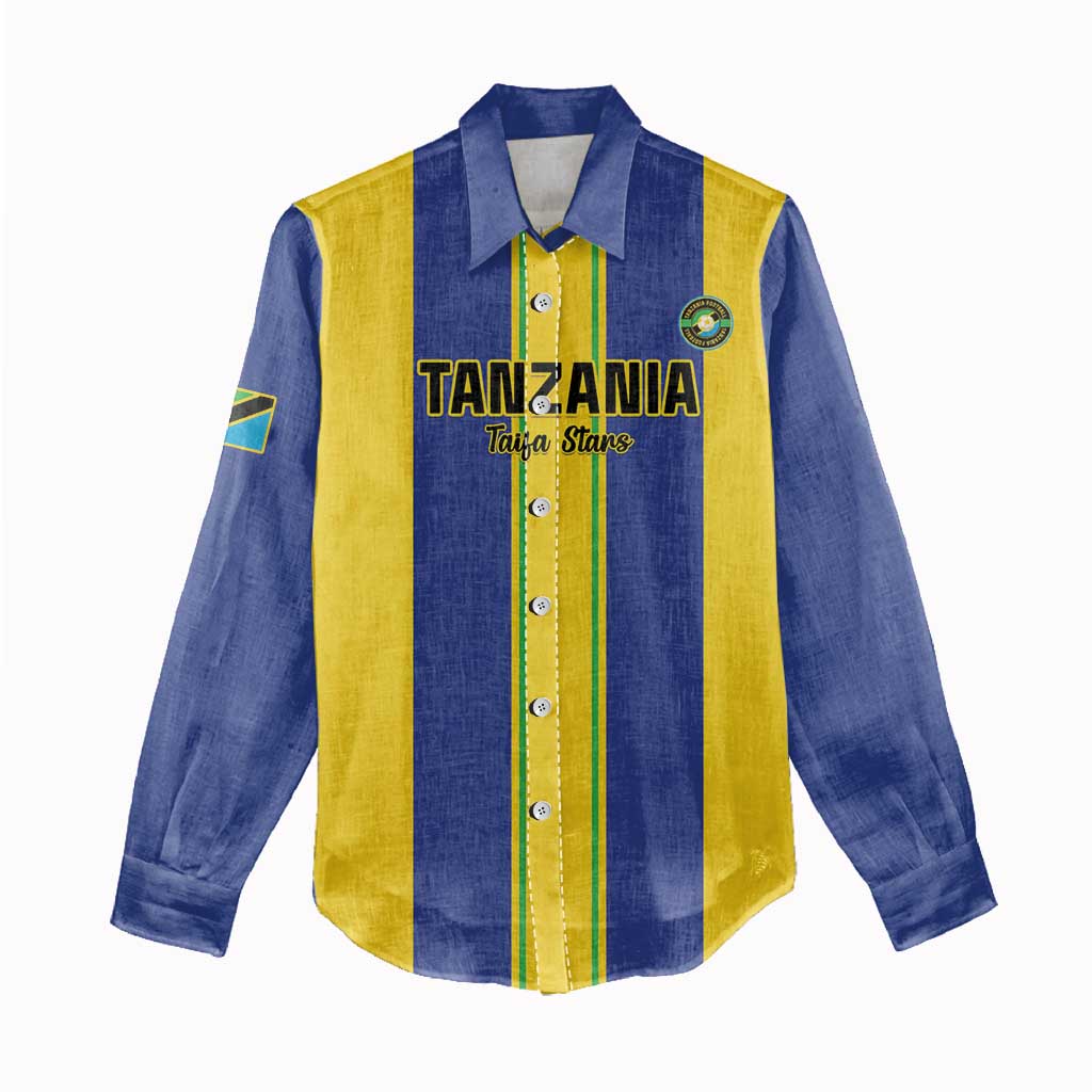 Custom Tanzania Football Women Casual Shirt Sporty Style