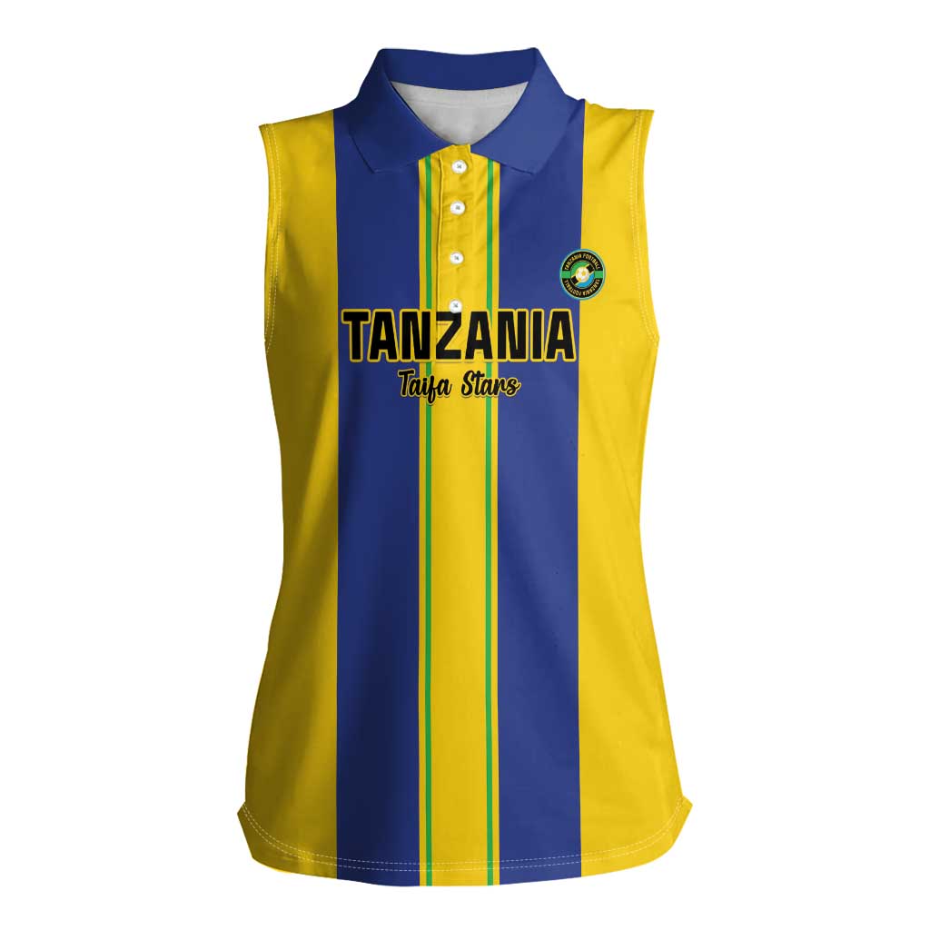 Custom Tanzania Football Women Sleeveless Polo Shirt Sporty Style