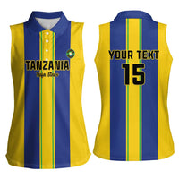 Custom Tanzania Football Women Sleeveless Polo Shirt Sporty Style