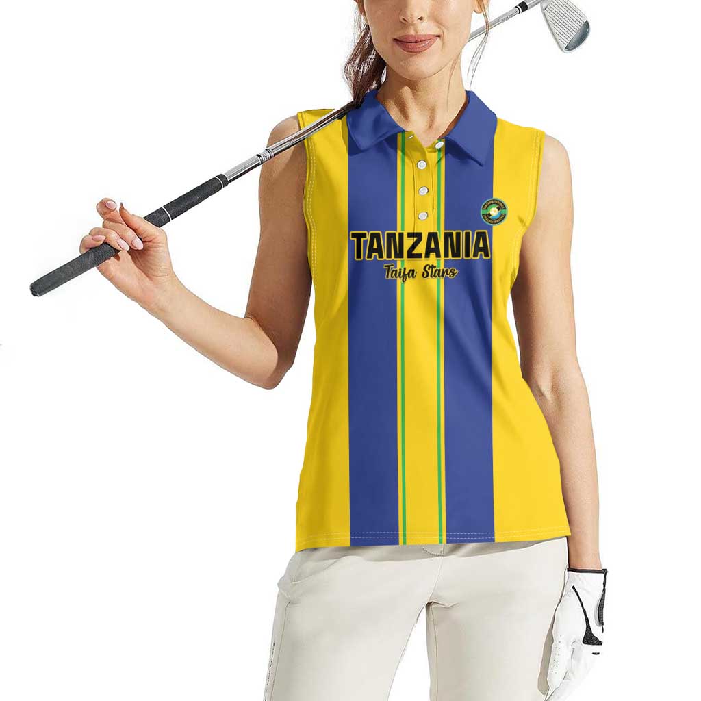 Custom Tanzania Football Women Sleeveless Polo Shirt Sporty Style