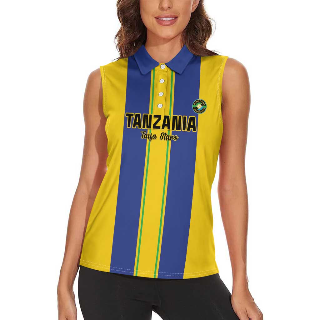 Custom Tanzania Football Women Sleeveless Polo Shirt Sporty Style