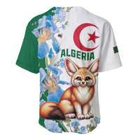 Algeria Fennec Fox Baseball Jersey Blue Isris Flower