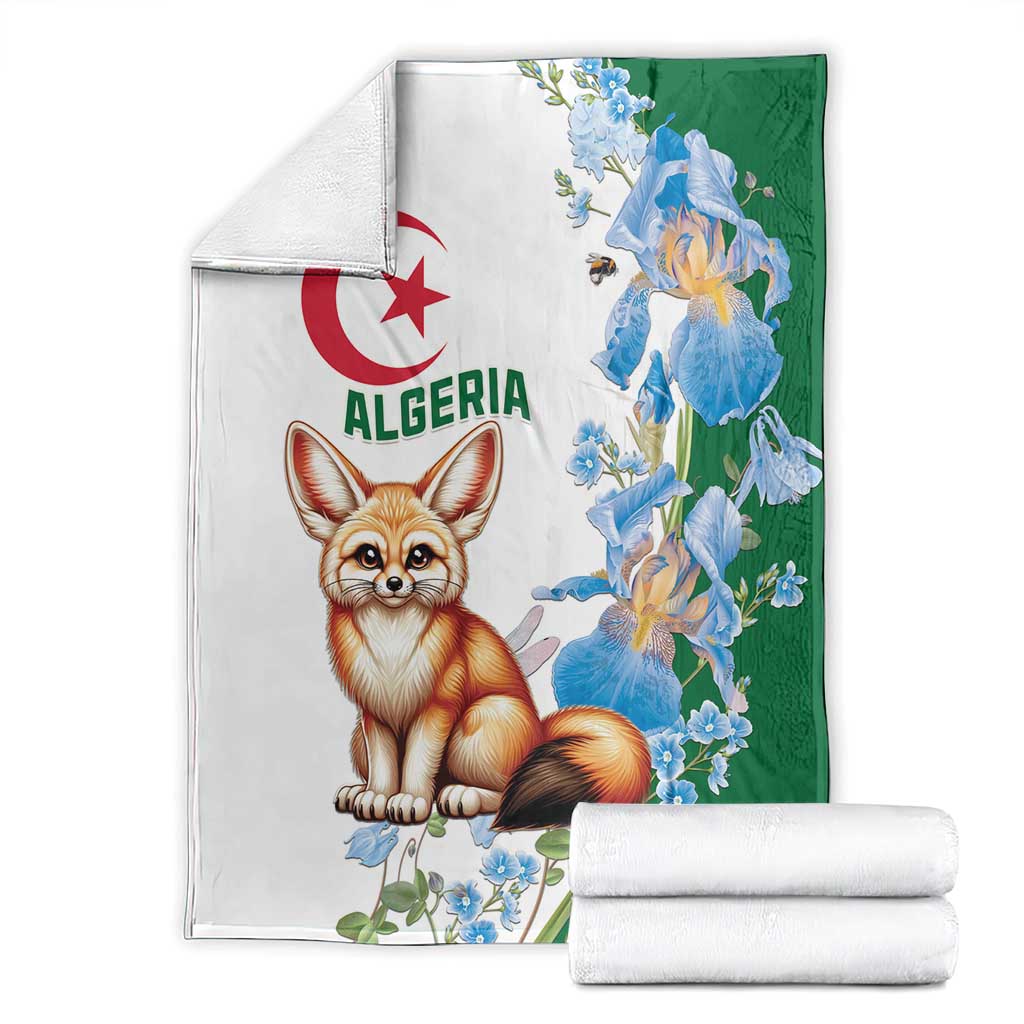 Algeria Fennec Fox Blanket Blue Isris Flower