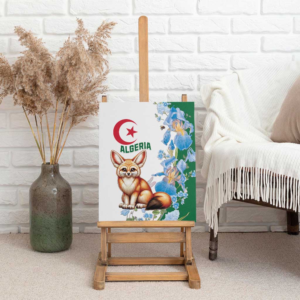 Algeria Fennec Fox Canvas Wall Art Blue Isris Flower