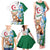 Algeria Fennec Fox Family Matching Tank Maxi Dress and Hawaiian Shirt Blue Isris Flower