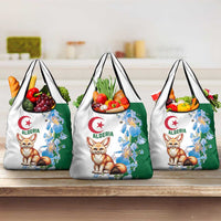Algeria Fennec Fox Grocery Bag Blue Isris Flower