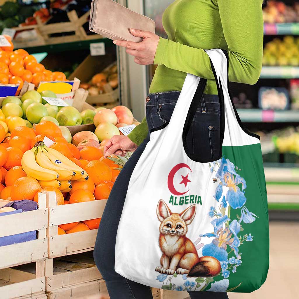 Algeria Fennec Fox Grocery Bag Blue Isris Flower