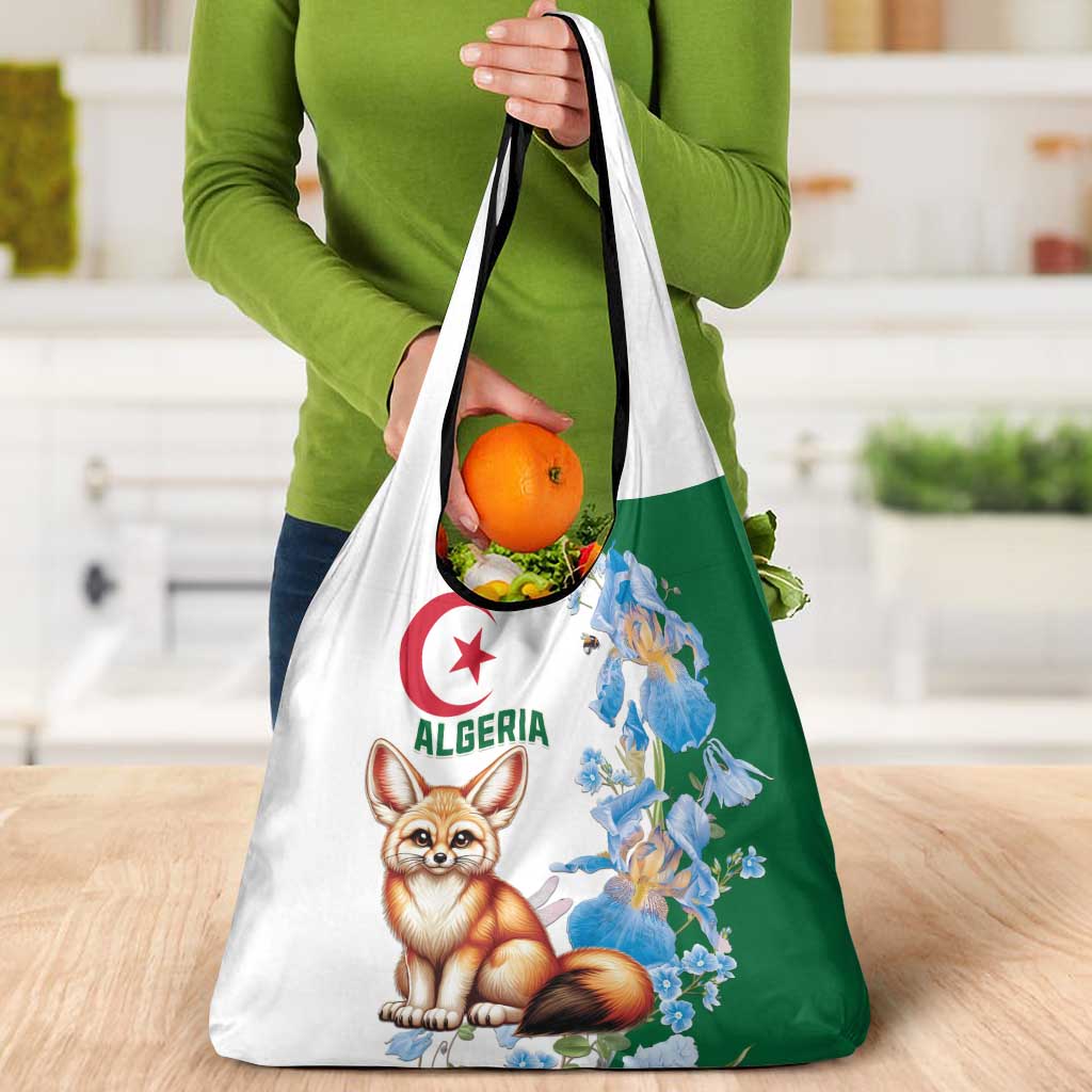 Algeria Fennec Fox Grocery Bag Blue Isris Flower
