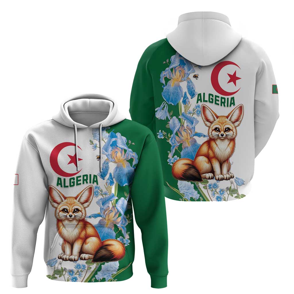 Algeria Fennec Fox Hoodie Blue Isris Flower