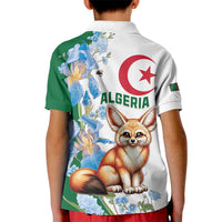 Algeria Fennec Fox Kid Polo Shirt Blue Isris Flower
