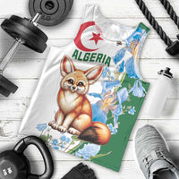 Algeria Fennec Fox Men Tank Top Blue Isris Flower
