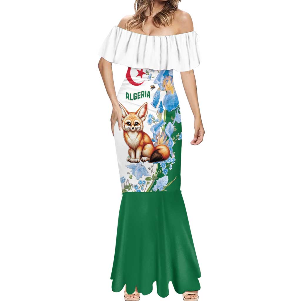 Algeria Fennec Fox Mermaid Dress Blue Isris Flower