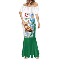 Algeria Fennec Fox Mermaid Dress Blue Isris Flower