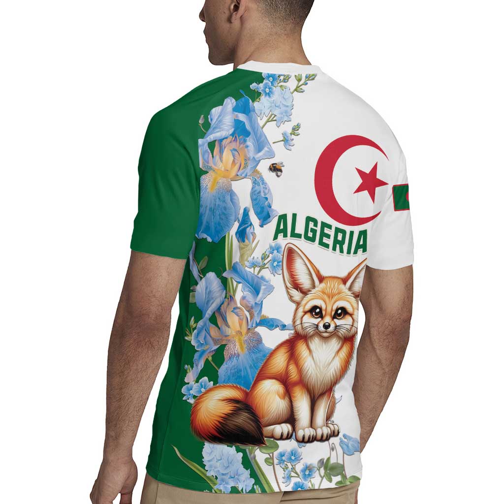 Algeria Fennec Fox Rugby Jersey Blue Isris Flower