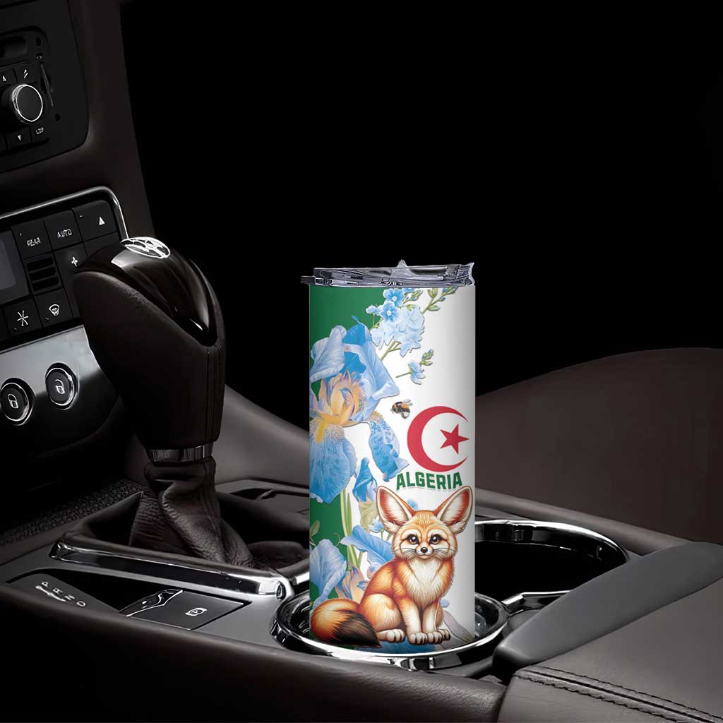 Algeria Fennec Fox Skinny Tumbler Blue Isris Flower