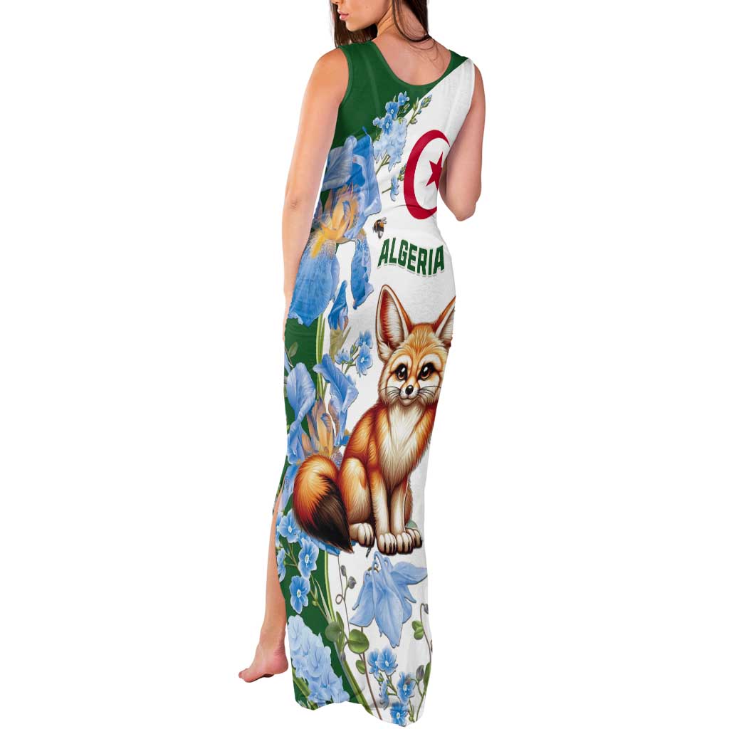 Algeria Fennec Fox Tank Maxi Dress Blue Isris Flower