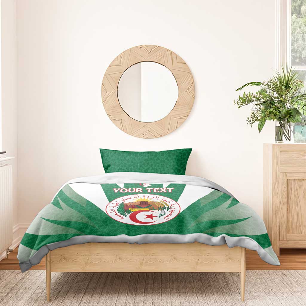 Personalised Algeria Bedding Set Coat Of Arms With Islamic Pattern