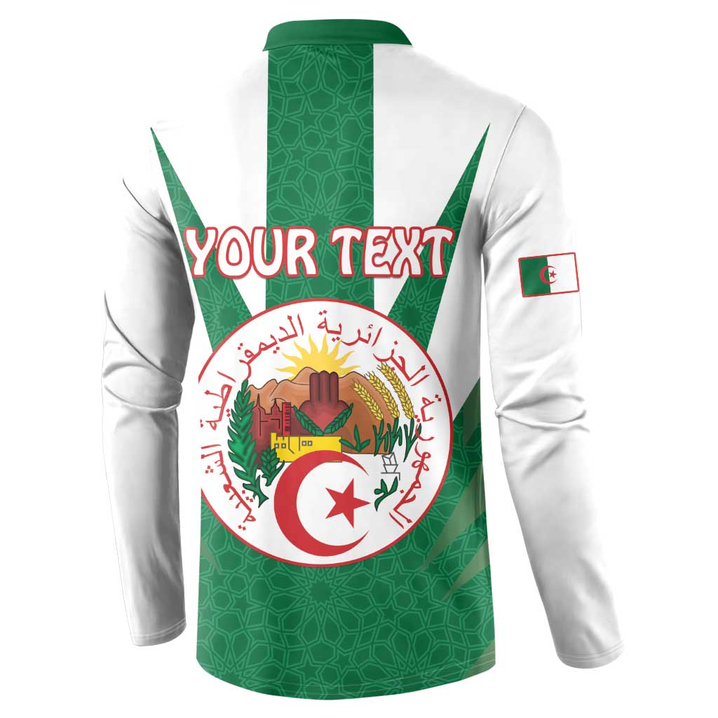 Personalised Algeria Button Sweatshirt Coat Of Arms With Islamic Pattern