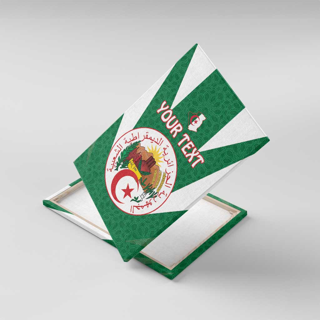 Personalised Algeria Canvas Wall Art Coat Of Arms With Islamic Pattern