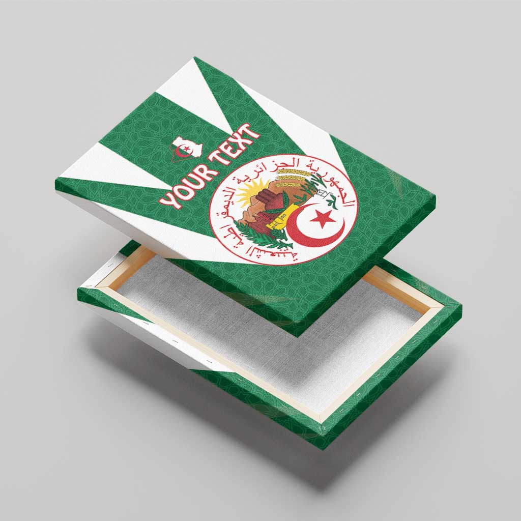 Personalised Algeria Canvas Wall Art Coat Of Arms With Islamic Pattern