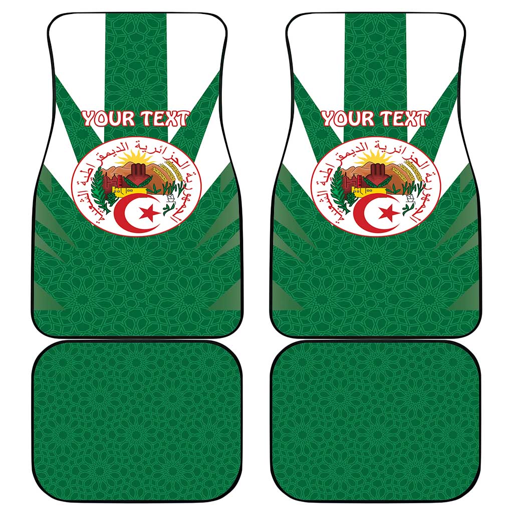 Personalised Algeria Car Mats Coat Of Arms With Islamic Pattern