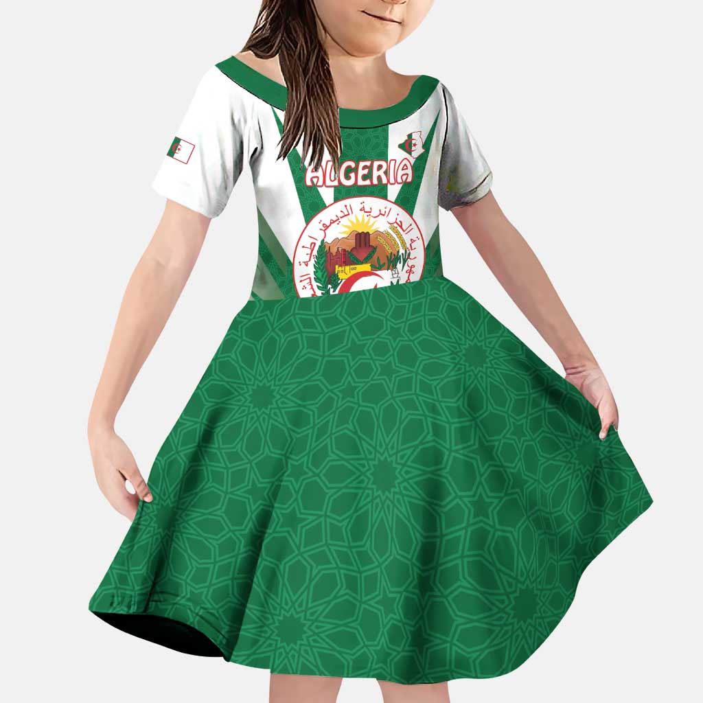 Personalised Algeria Family Matching Puletasi and Hawaiian Shirt Coat Of Arms With Islamic Pattern
