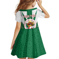 Personalised Algeria Family Matching Short Sleeve Bodycon Dress and Hawaiian Shirt Coat Of Arms With Islamic Pattern
