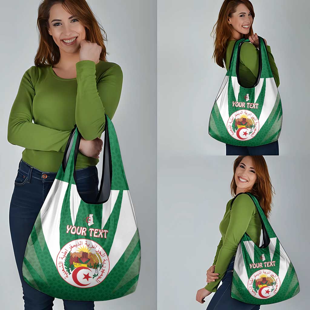 Personalised Algeria Grocery Bag Coat Of Arms With Islamic Pattern