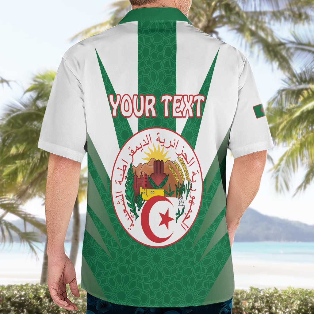 Personalised Algeria Hawaiian Shirt Coat Of Arms With Islamic Pattern