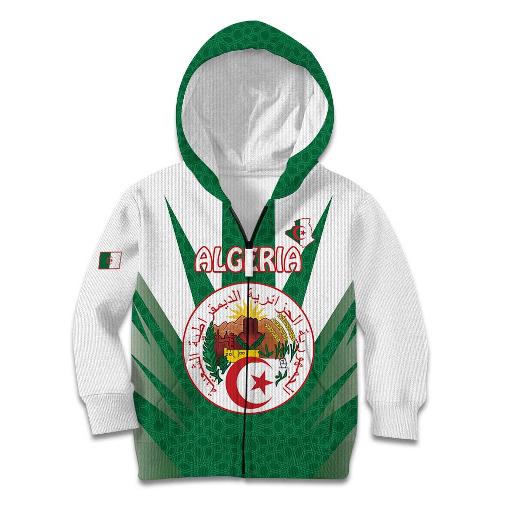 Personalised Algeria Kid Hoodie Coat Of Arms With Islamic Pattern